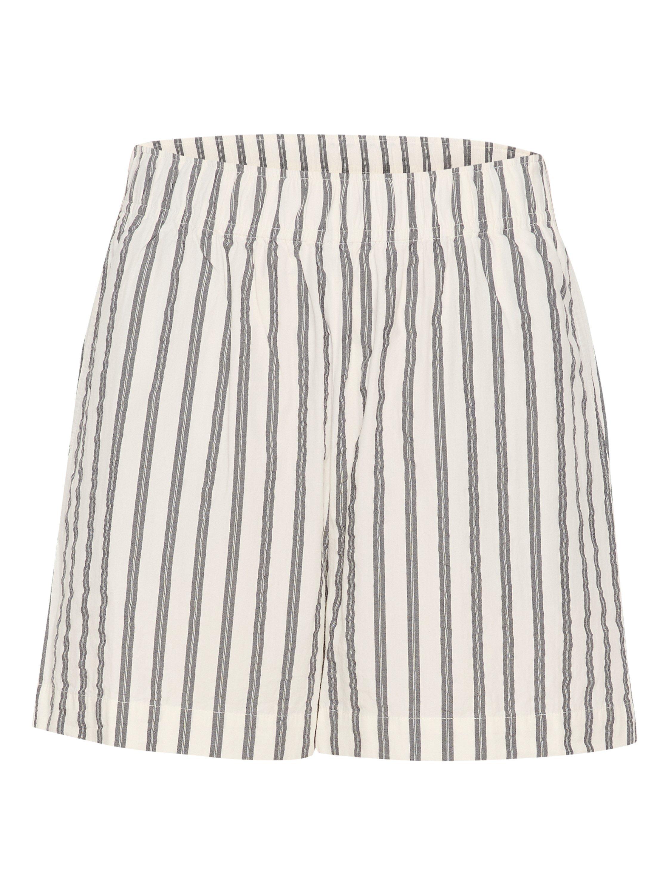 Product image 5 of 6, which shows Part Two Gyrita Stripe Pure Organic Cotton Shorts, Dark Navy, 16