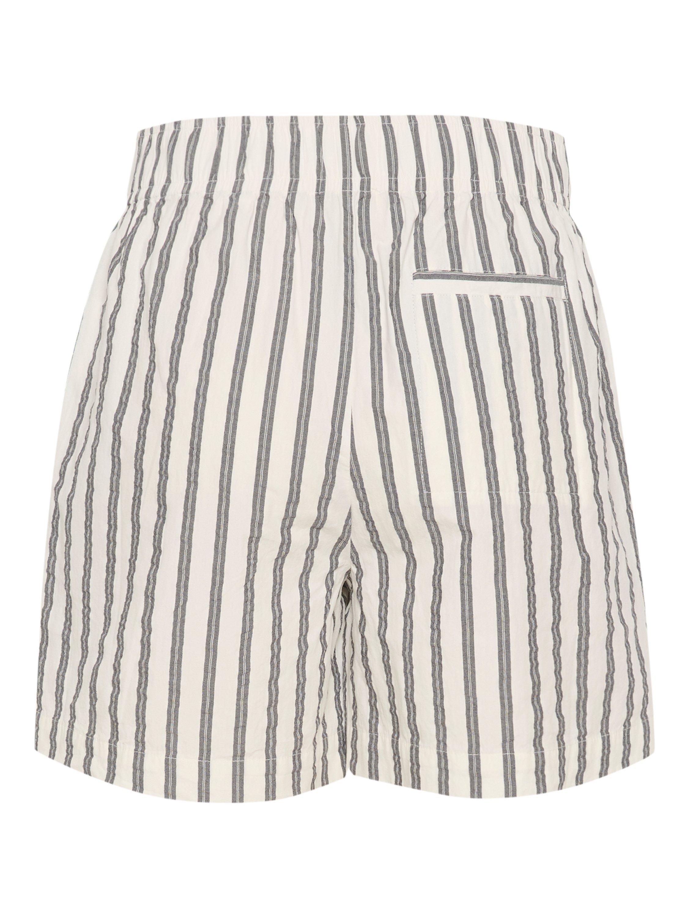 Product image 6 of 6, which shows Part Two Gyrita Stripe Pure Organic Cotton Shorts, Dark Navy, 16
