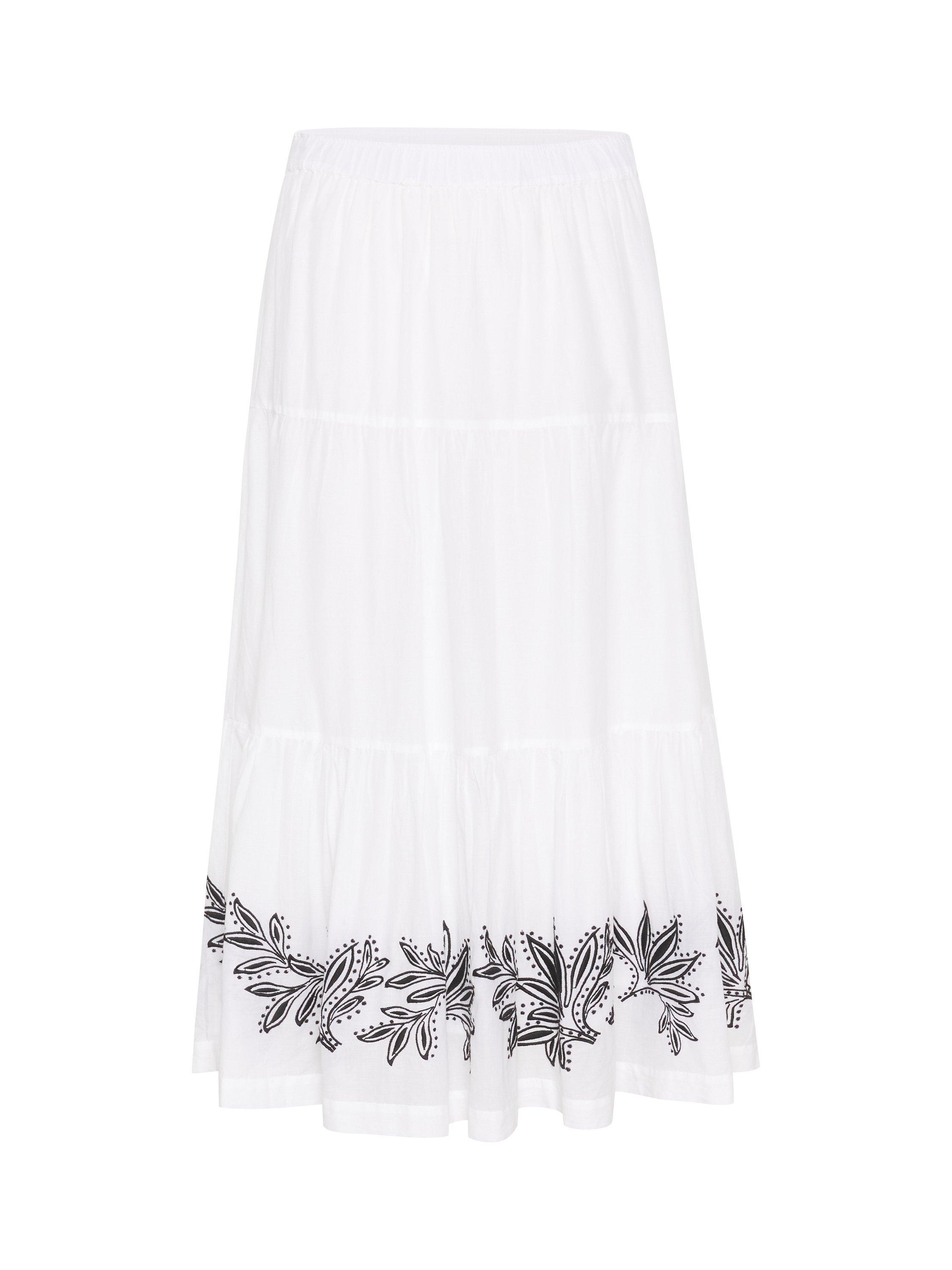 Product image 5 of 6, which shows Part Two Gyrithe Embroidered Border Skirt, White, 16