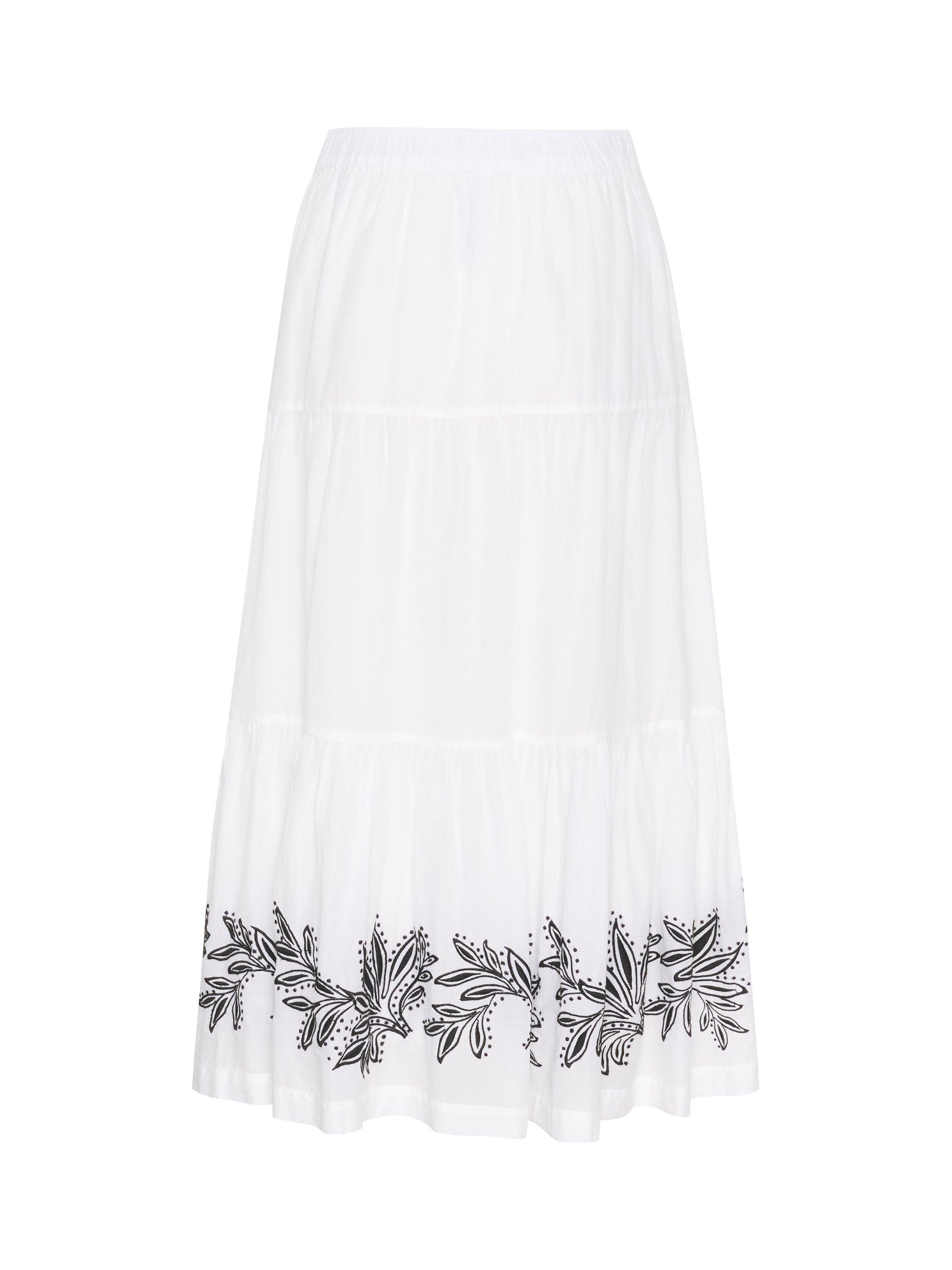 Product image 6 of 6, which shows Part Two Gyrithe Embroidered Border Skirt, White, 16