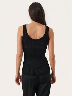 Part Two Dariya Shimmer Knitted Vest Top - view 2, Black