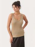 Part Two Dariya Shimmer Knitted Vest Top, Gold
