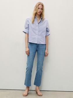 Mango Sienna Flare Crop Jeans - view 2, Pale Blue