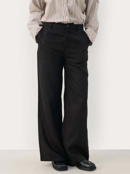 Part Two Ninnes Linen Straight Leg Trousers, Black