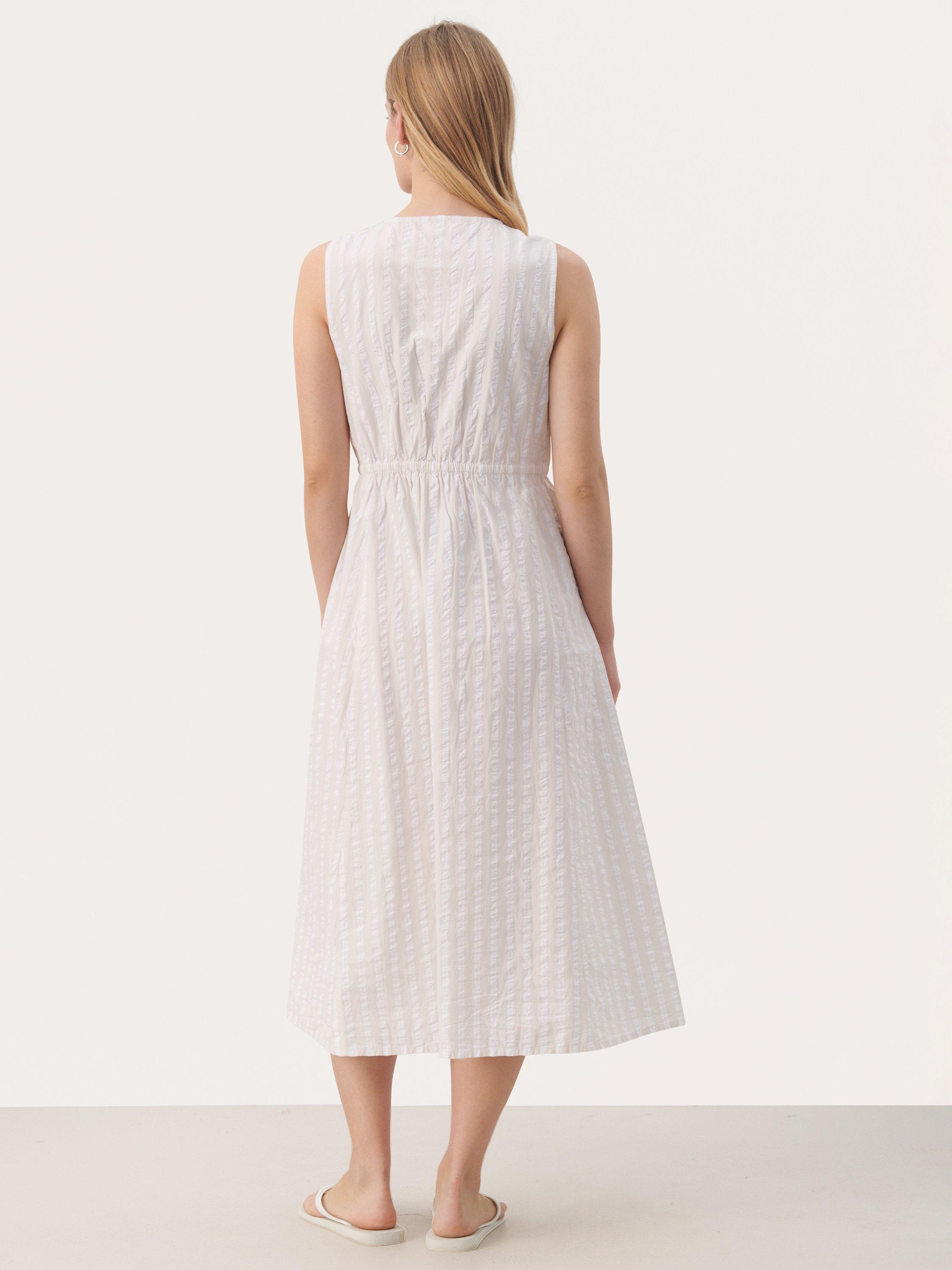 Product image 2 of 5, which shows Part Two Gullfrid Stripe Pure Organic Cotton Dress, Bright White, 10