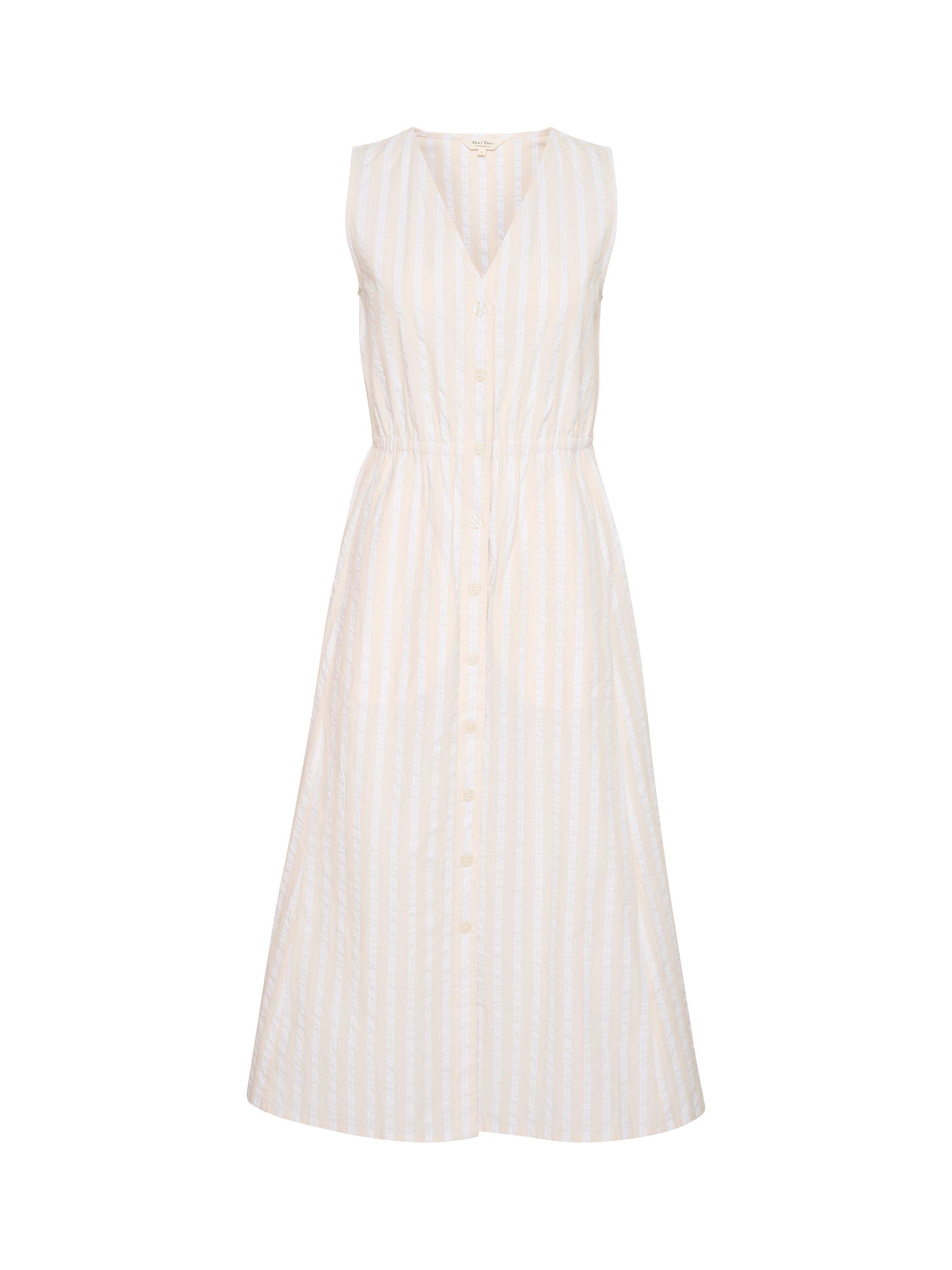 Product image 4 of 5, which shows Part Two Gullfrid Stripe Pure Organic Cotton Dress, Bright White, 10