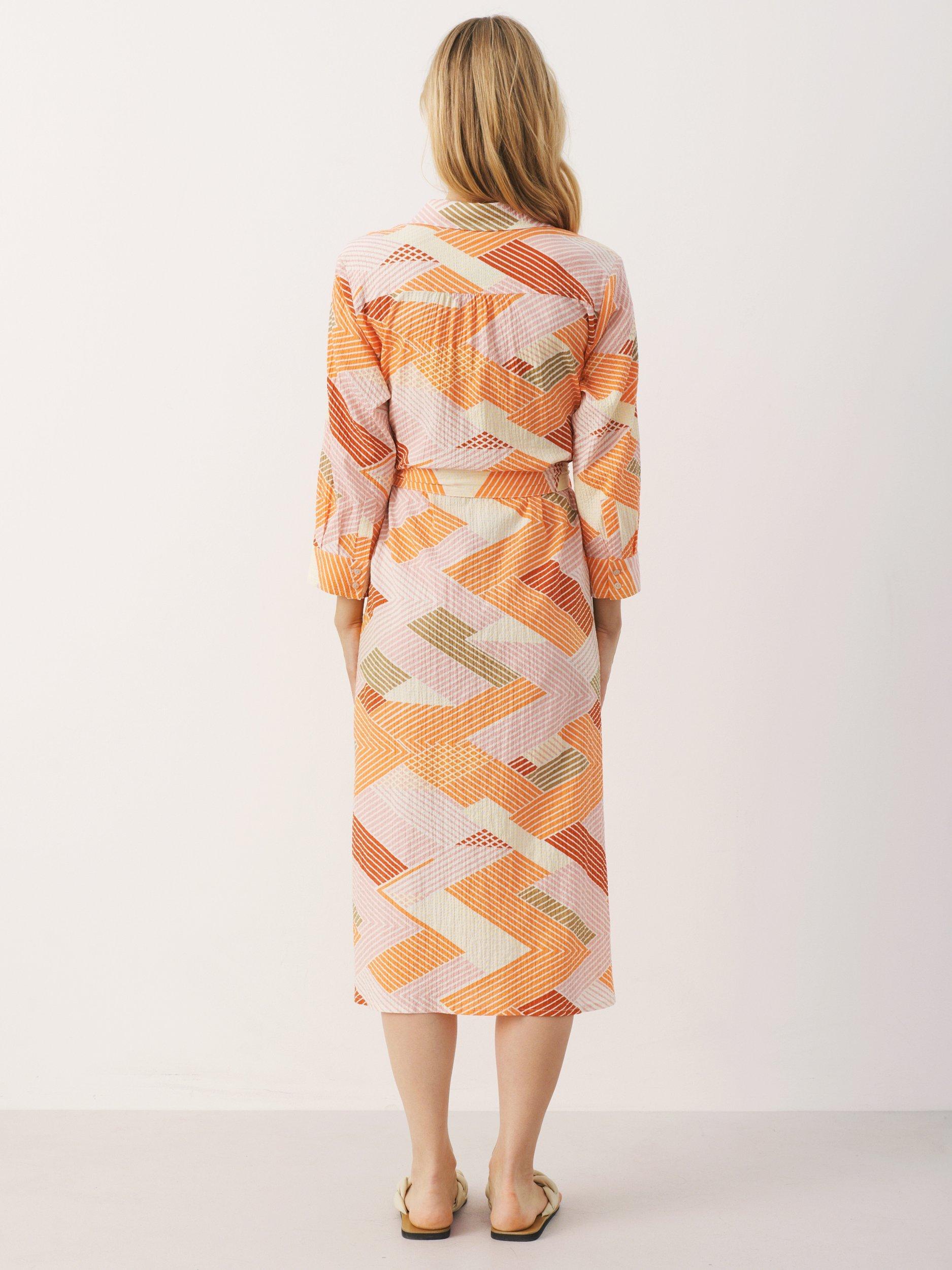 Product image 2 of 8, which shows Part Two Binti Zig Zag Shirt Dress, Mandarin Orange, 10