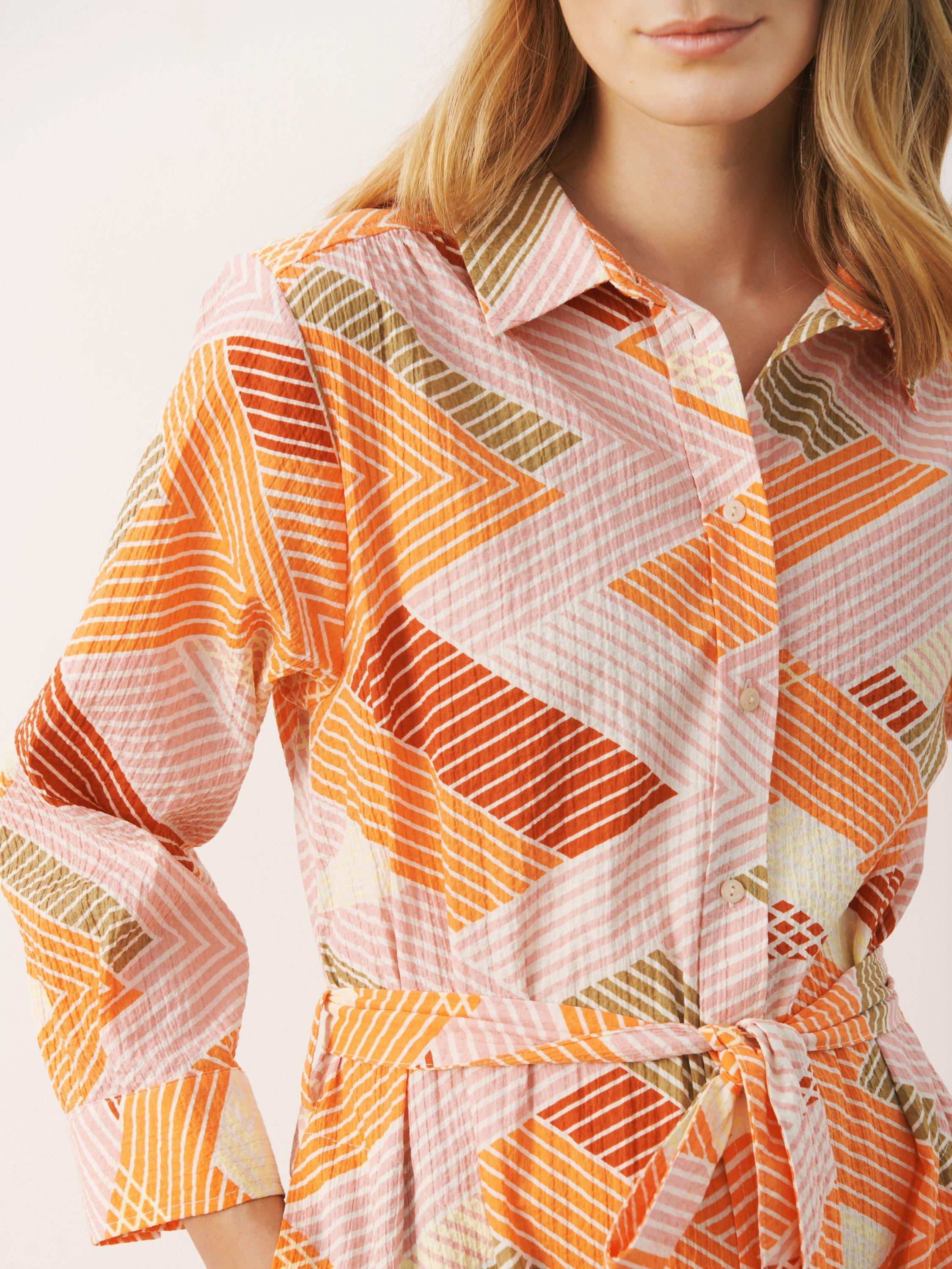 Product image 4 of 8, which shows Part Two Binti Zig Zag Shirt Dress, Mandarin Orange, 10