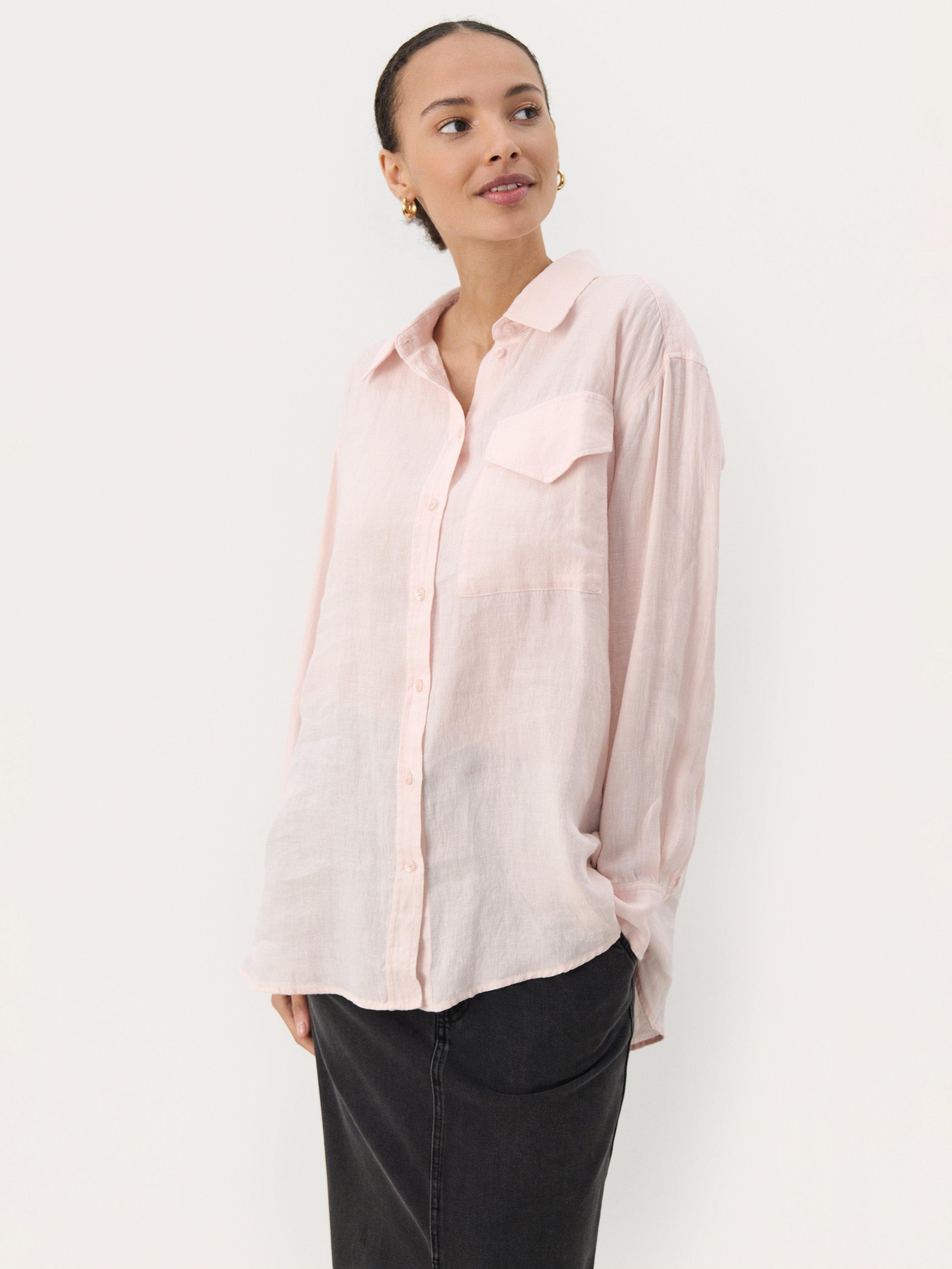 Product image 1 of 4, which shows Part Two Nuvin Linen Shirt, Mauve Chalk, 10