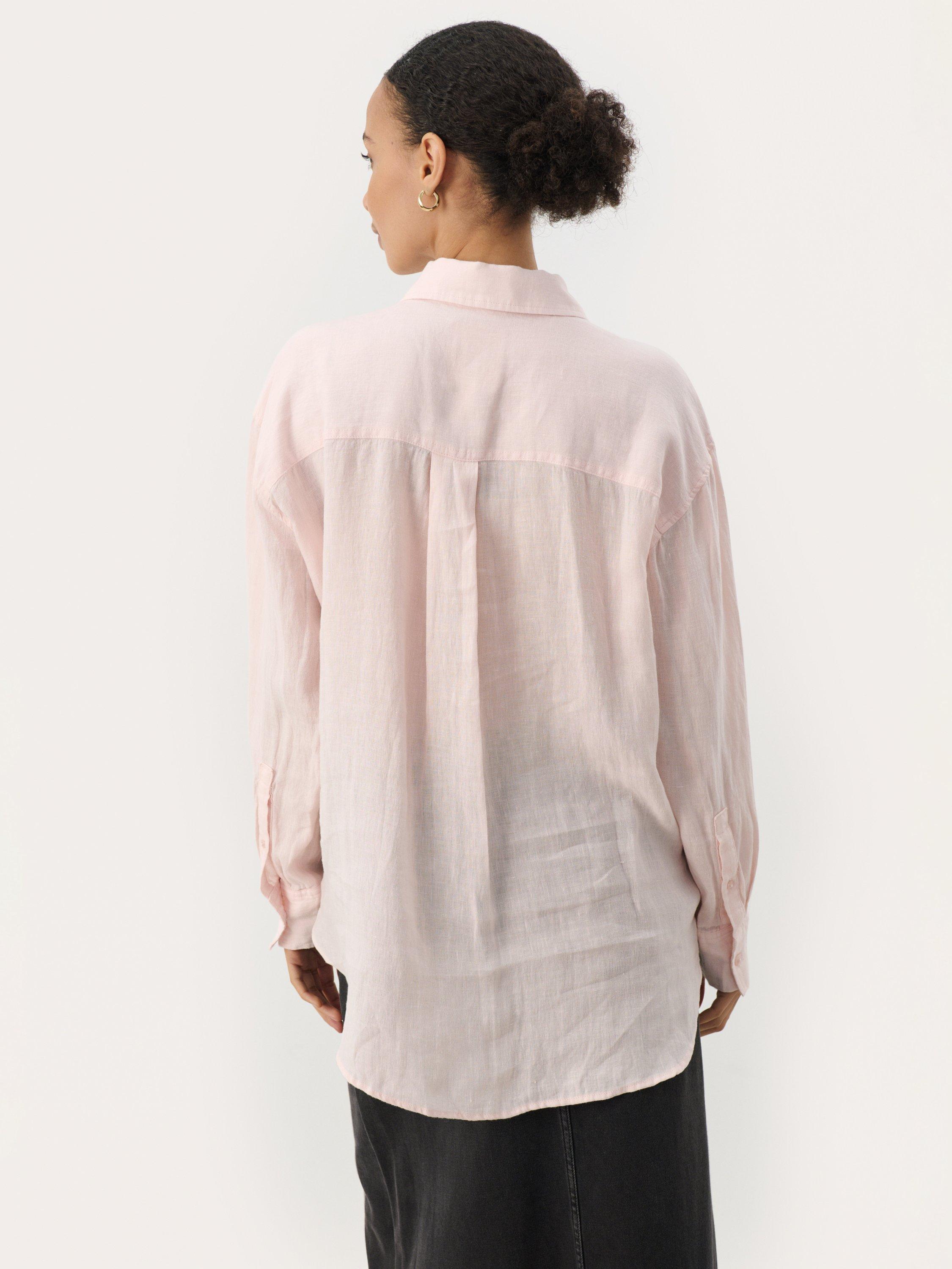 Product image 2 of 4, which shows Part Two Nuvin Linen Shirt, Mauve Chalk, 10