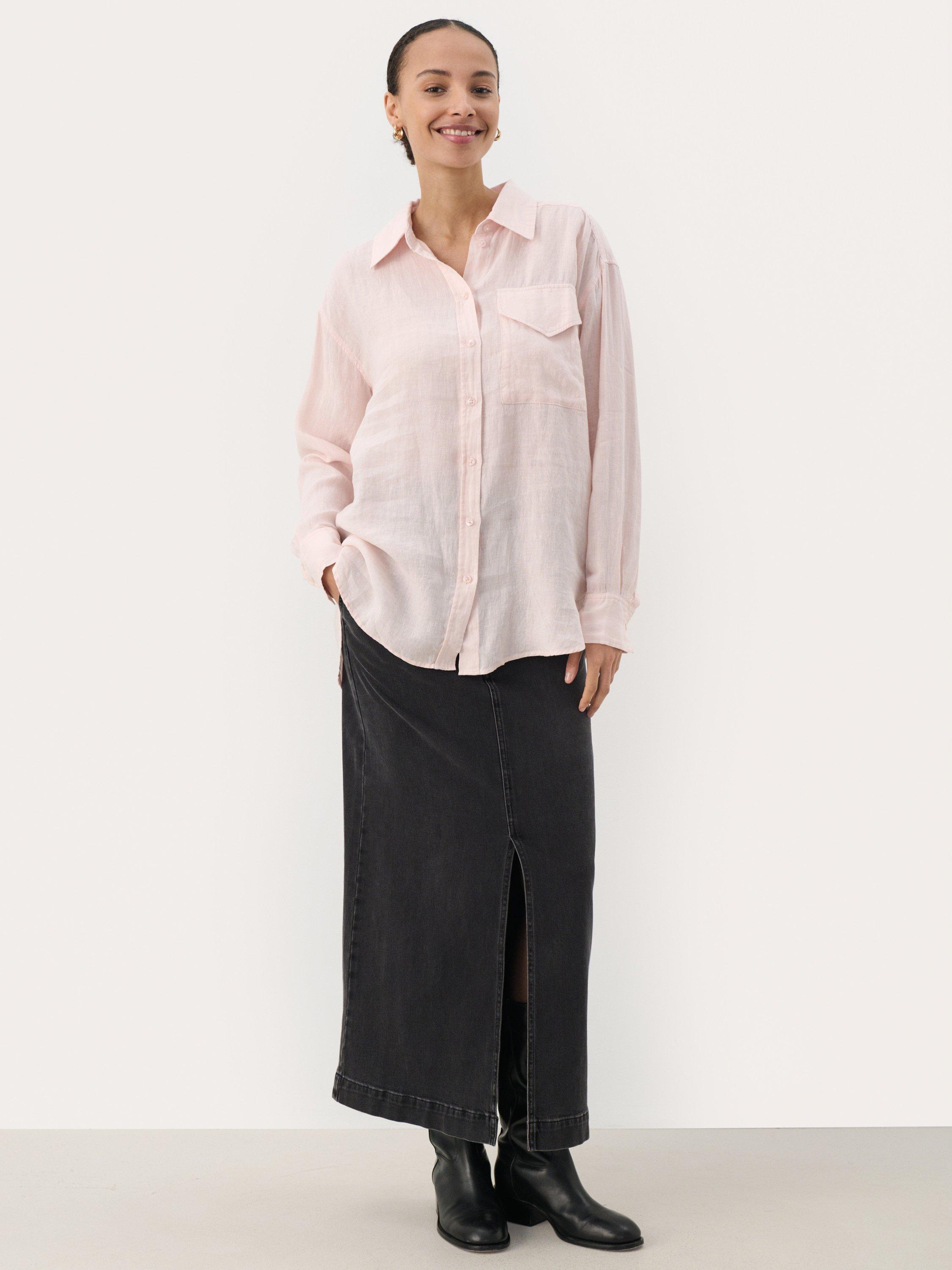 Product image 3 of 4, which shows Part Two Nuvin Linen Shirt, Mauve Chalk, 10