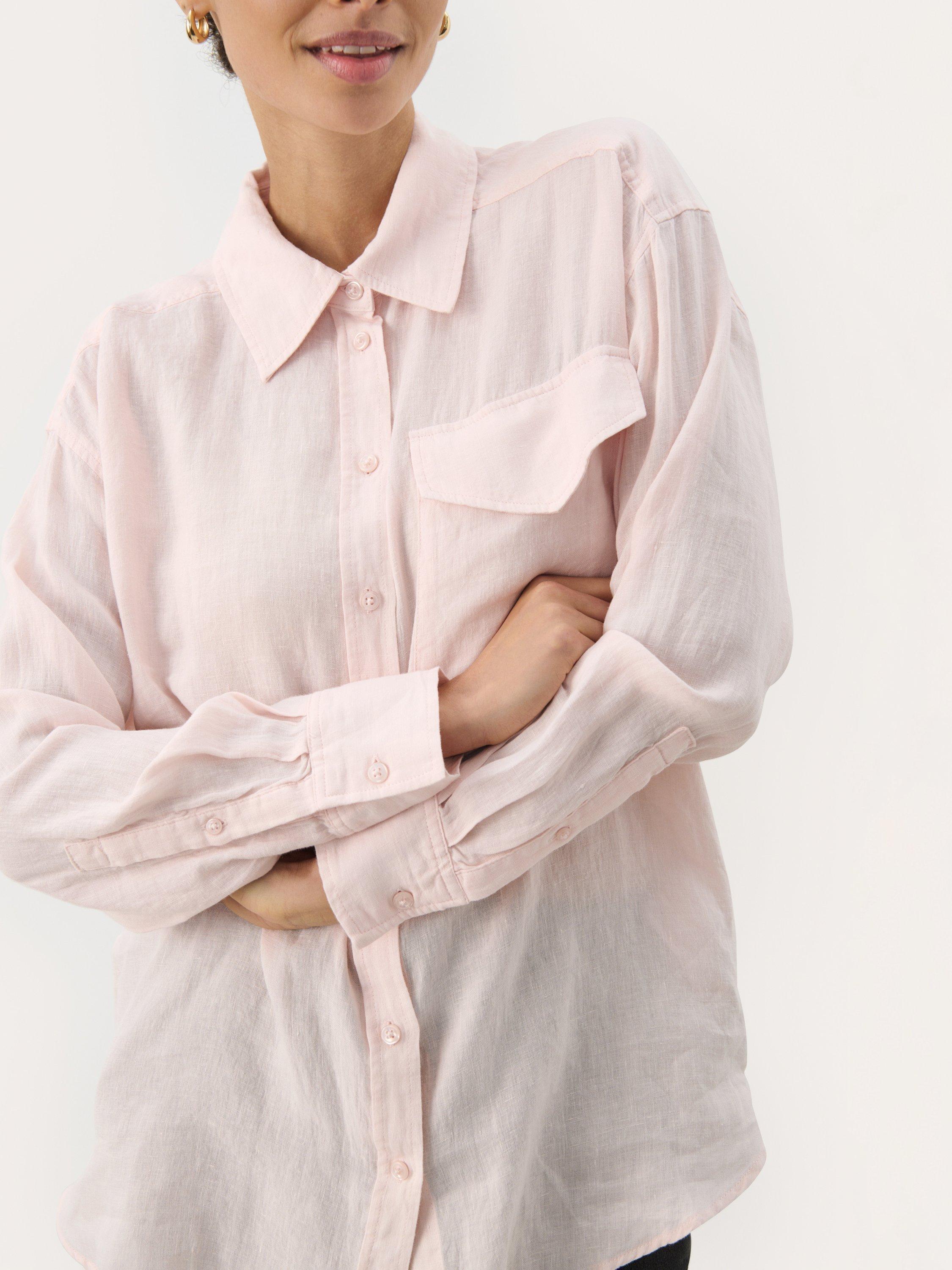 Product image 4 of 4, which shows Part Two Nuvin Linen Shirt, Mauve Chalk, 10