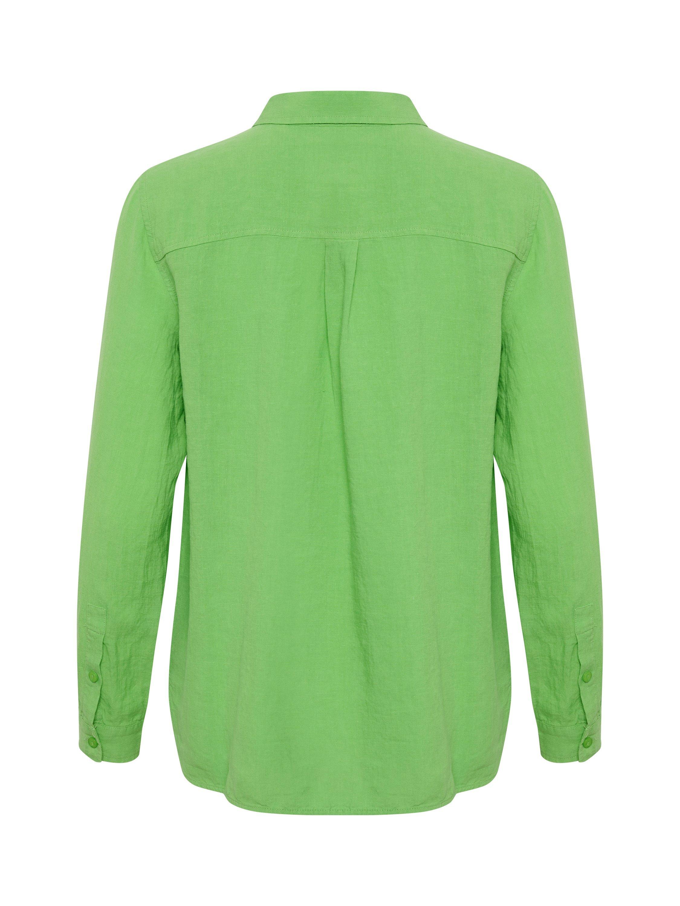 Product image 6 of 6, which shows Part Two Kivas Long Sleeve Pure Linen Shirt, Grass Green, 8