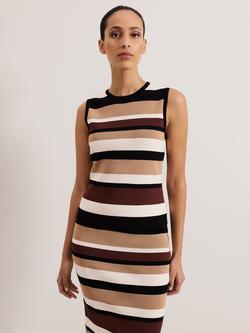 Phase Eight Louisa Stripe Knit Top, Neutral, Neutral