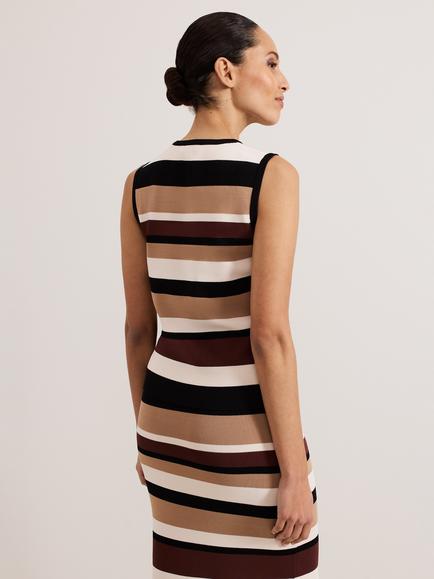 Phase Eight Louisa Stripe Knit Top, Neutral - view 2, Neutral
