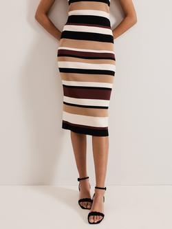 Phase Eight Louisa Stripe Knit Skirt, Multi, Multi