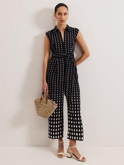 Phase Eight Delina Diamond Jumpsuit, Black, Black