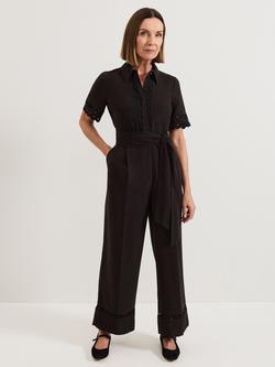 Phase Eight Bloomfield Shirt Jumpsuit containing TENCEL™ Lyocell, Black