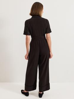 Phase Eight Bloomfield Shirt Jumpsuit containing TENCEL™ Lyocell - view 2, Black
