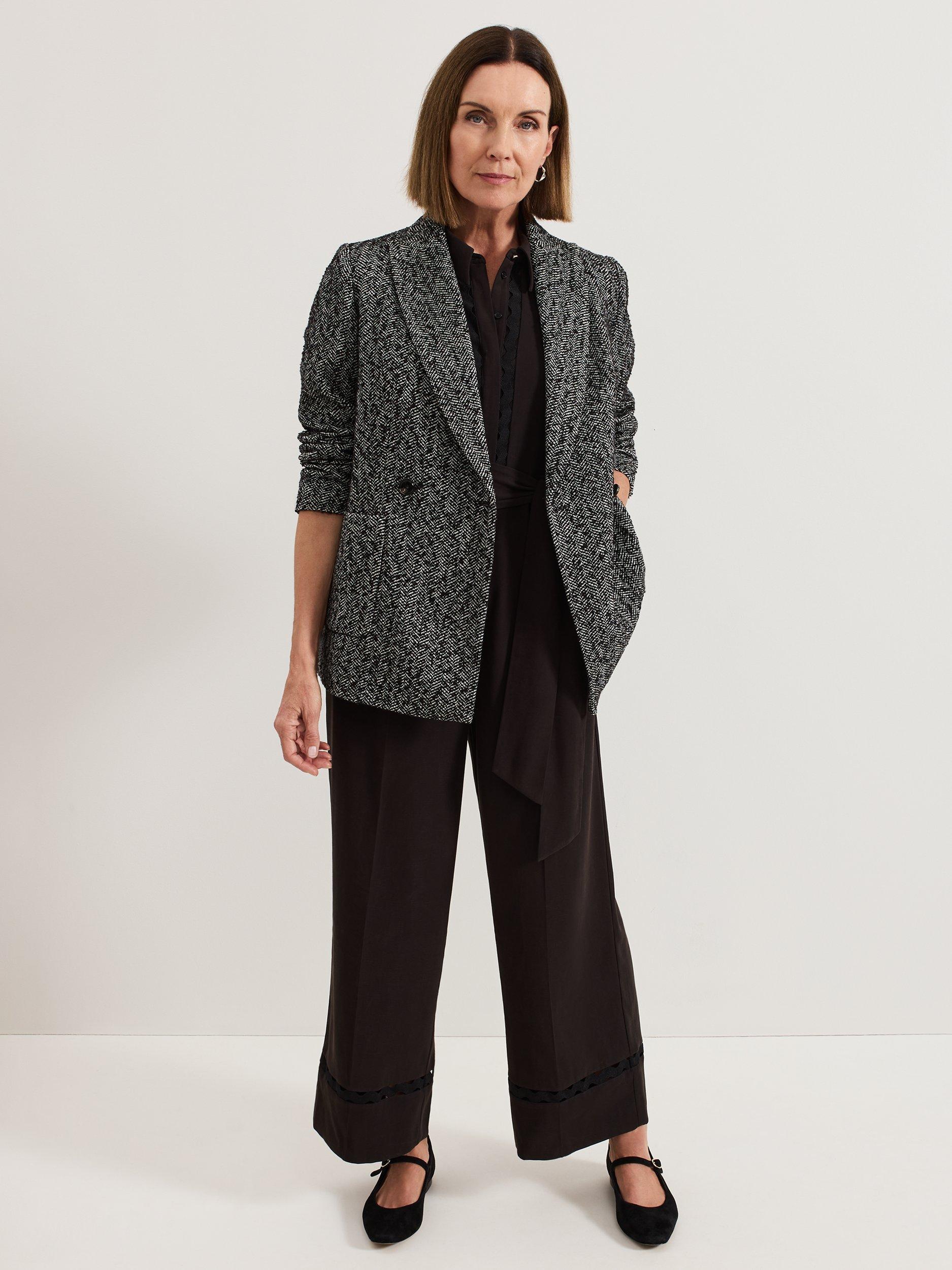 Product image 10 of 10, which shows Phase Eight Bloomfield Shirt Jumpsuit containing TENCEL™ Lyocell, Black, 12