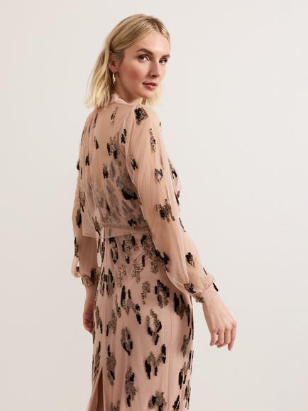 Phase Eight Vienna Embellished Cover Up, Latte - view 2, Latte