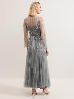 Phase Eight Collection 8 Trish Mesh Beaded Maxi Dress, Light Blue - view 2, Light Blue