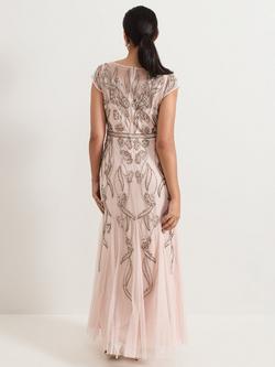 Phase Eight Collection 8 Petite Evonne Beaded Dress, Pale Pink - view 2, Pale Pink