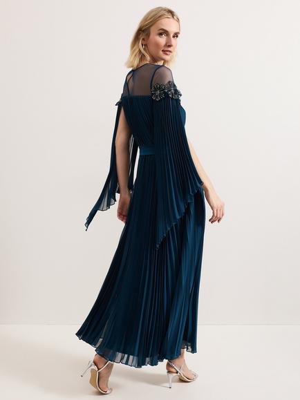 Phase Eight Collection 8 Mavery Beaded Maxi Dress, Teal - view 2, Teal