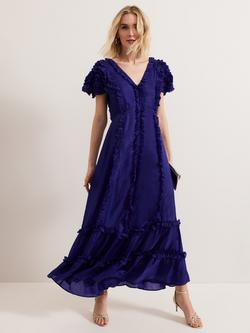 Phase Eight Collection 8 Mary Kate Ruffle Maxi Dress, Mid Purple, Mid Purple