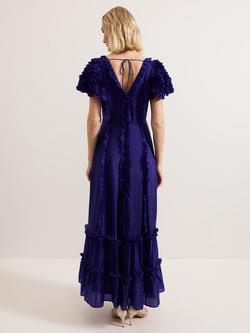 Phase Eight Collection 8 Mary Kate Ruffle Maxi Dress, Mid Purple - view 2, Mid Purple