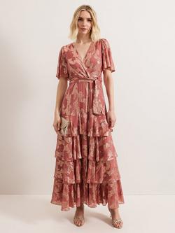 Phase Eight Elanie Shimmer Dress, Pale Pink, Pale Pink