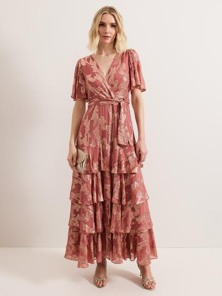 Phase Eight Elanie Shimmer Dress, Pale Pink, Pale Pink
