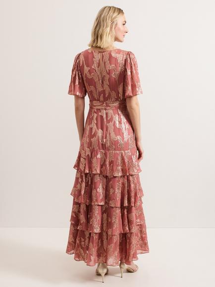 Phase Eight Elanie Shimmer Dress, Pale Pink - view 2, Pale Pink