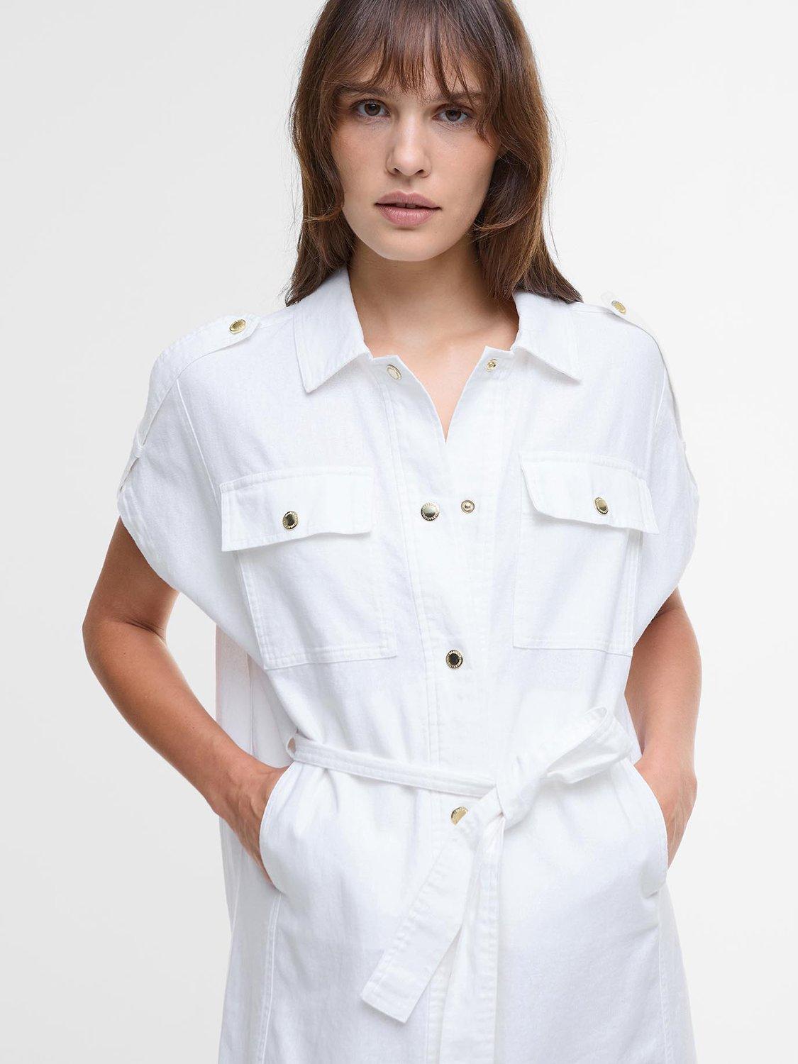 Product image 4 of 6, which shows Barbour International Harlow Midi Dress, White, L