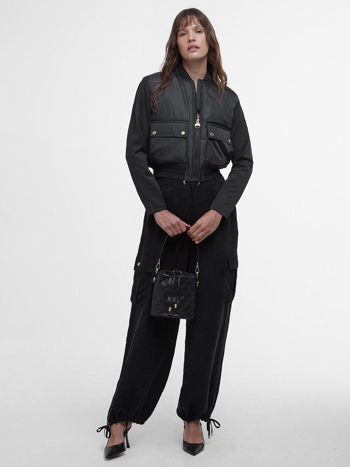 Product image 3 of 7, which shows Barbour International Emerson Quilted Sweatshirt, Black, 8