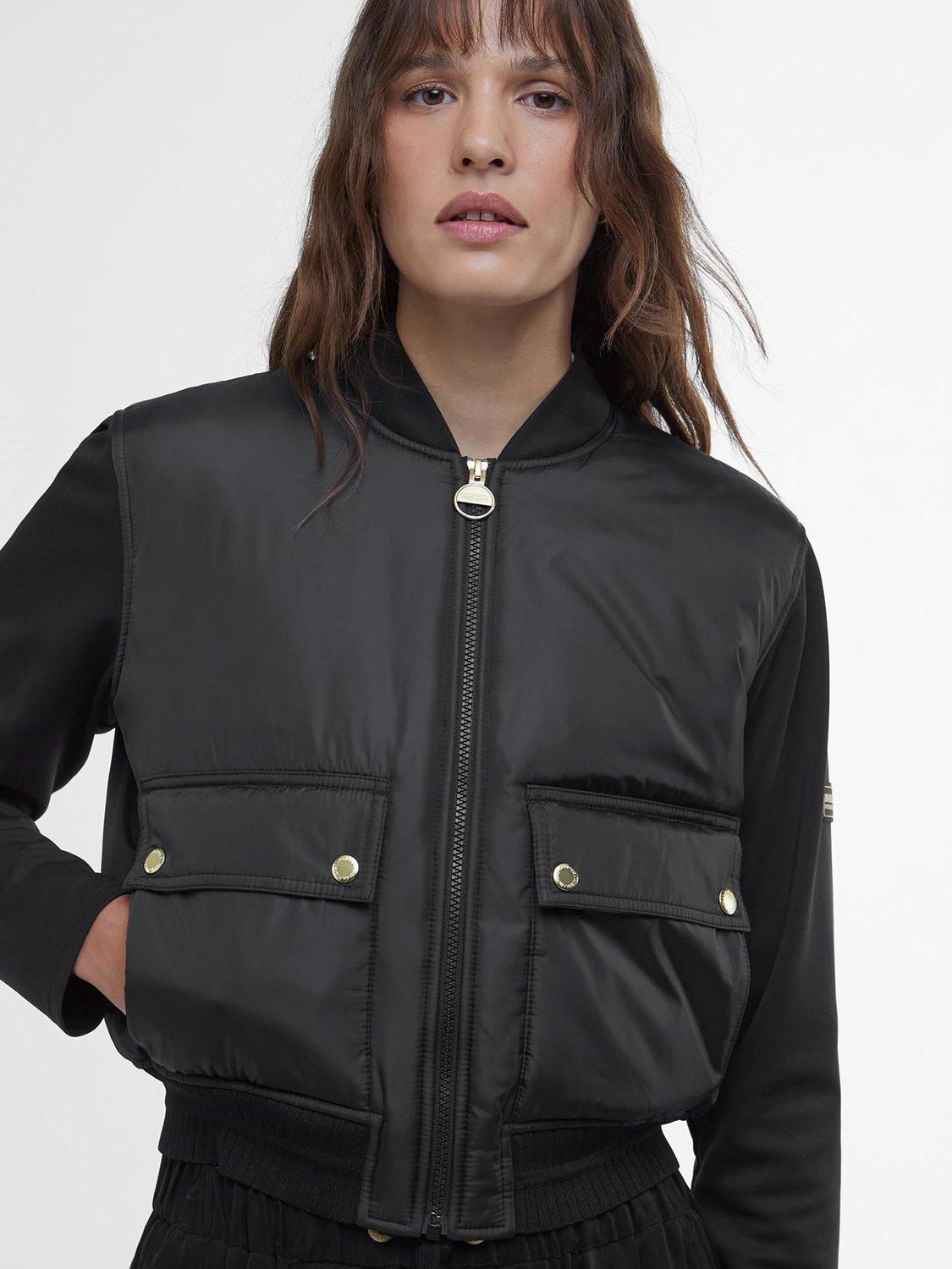 Product image 5 of 7, which shows Barbour International Emerson Quilted Sweatshirt, Black, 8