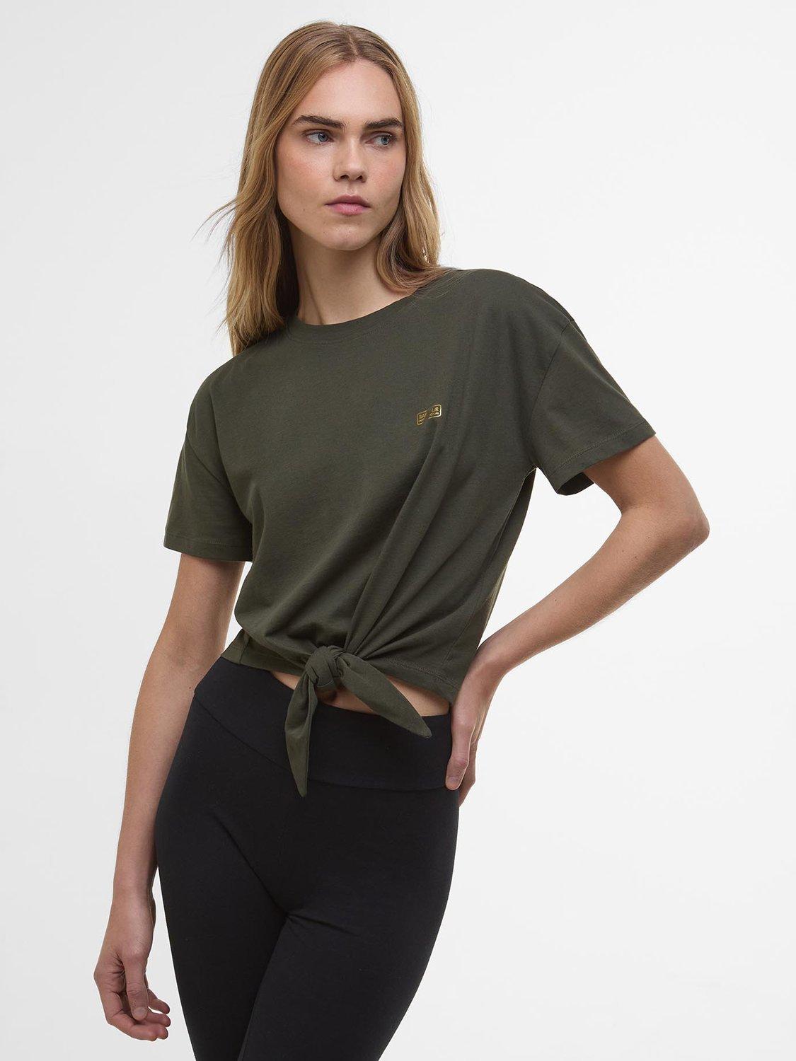 Product image 1 of 6, which shows Barbour International Soules Top, Envy Green, 8
