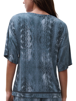 Chantelle Joe Pyjama T-Shirt, Blue Denim - view 2, Blue Denim