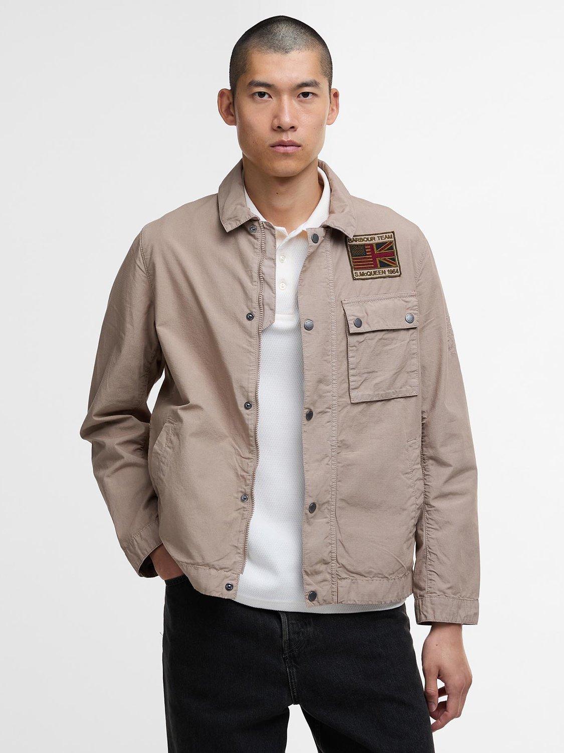 Product image 1 of 8, which shows Barbour International Workers Casual Jacket, Tan, L