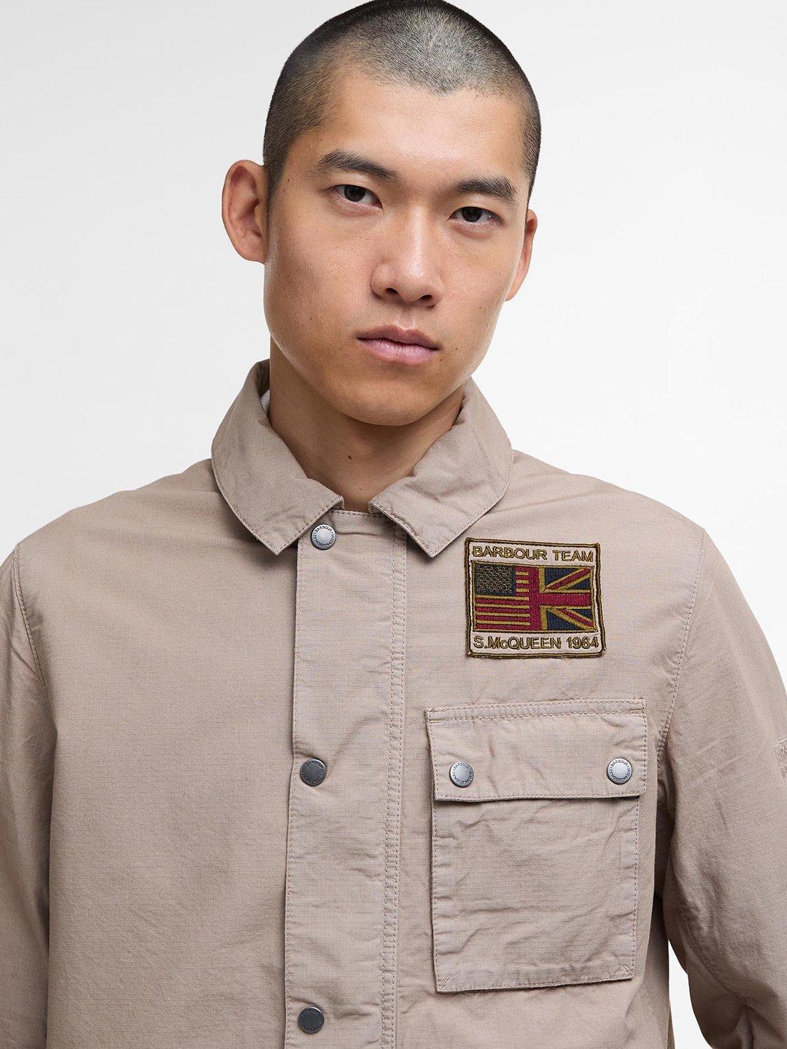 Product image 5 of 8, which shows Barbour International Workers Casual Jacket, Tan, L
