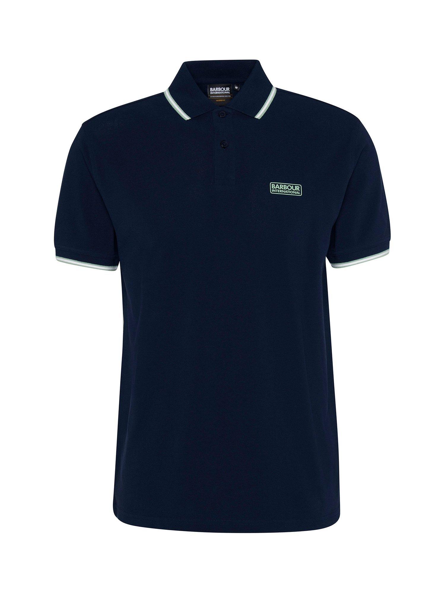 Product image 4 of 6, which shows Barbour International Evan Cotton Regular Fit Short Sleeve Polo Shirt, Navy, XXL