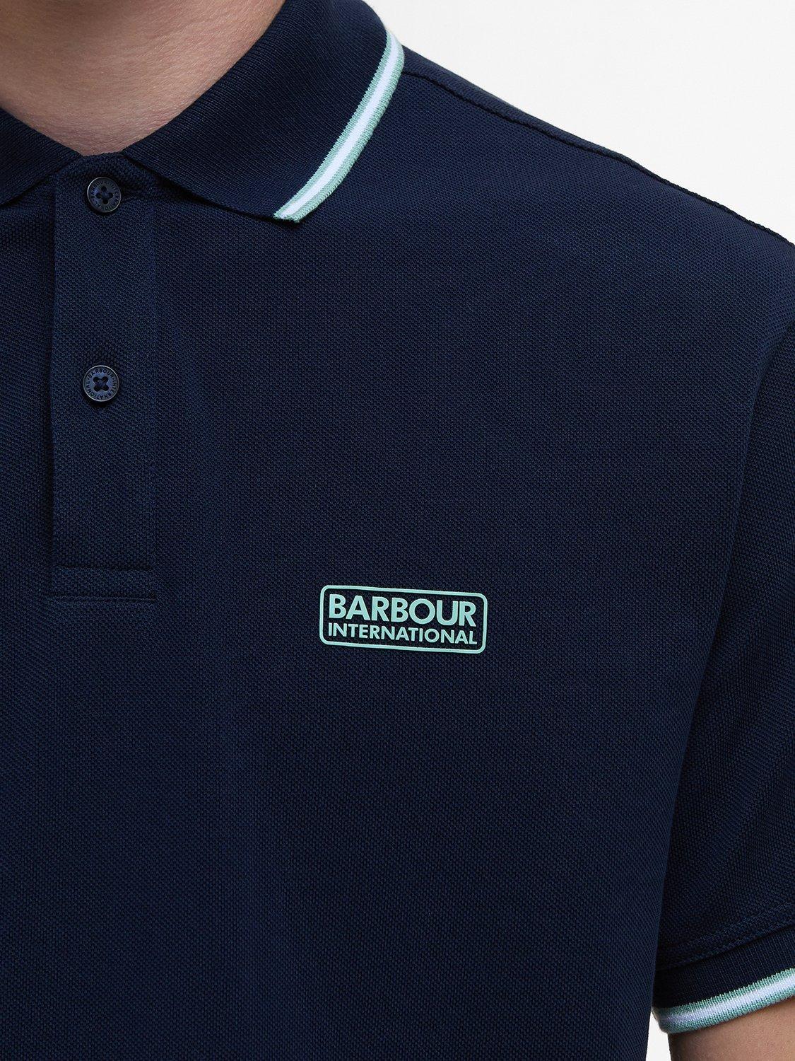 Product image 6 of 6, which shows Barbour International Evan Cotton Regular Fit Short Sleeve Polo Shirt, Navy, XXL