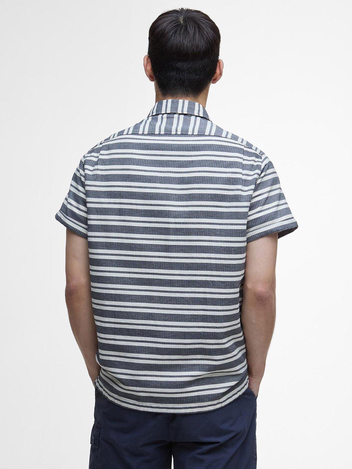 Product image 2 of 6, which shows Barbour International Joshua Striped Short-Sleeved Shirt, Navy/Multi, S
