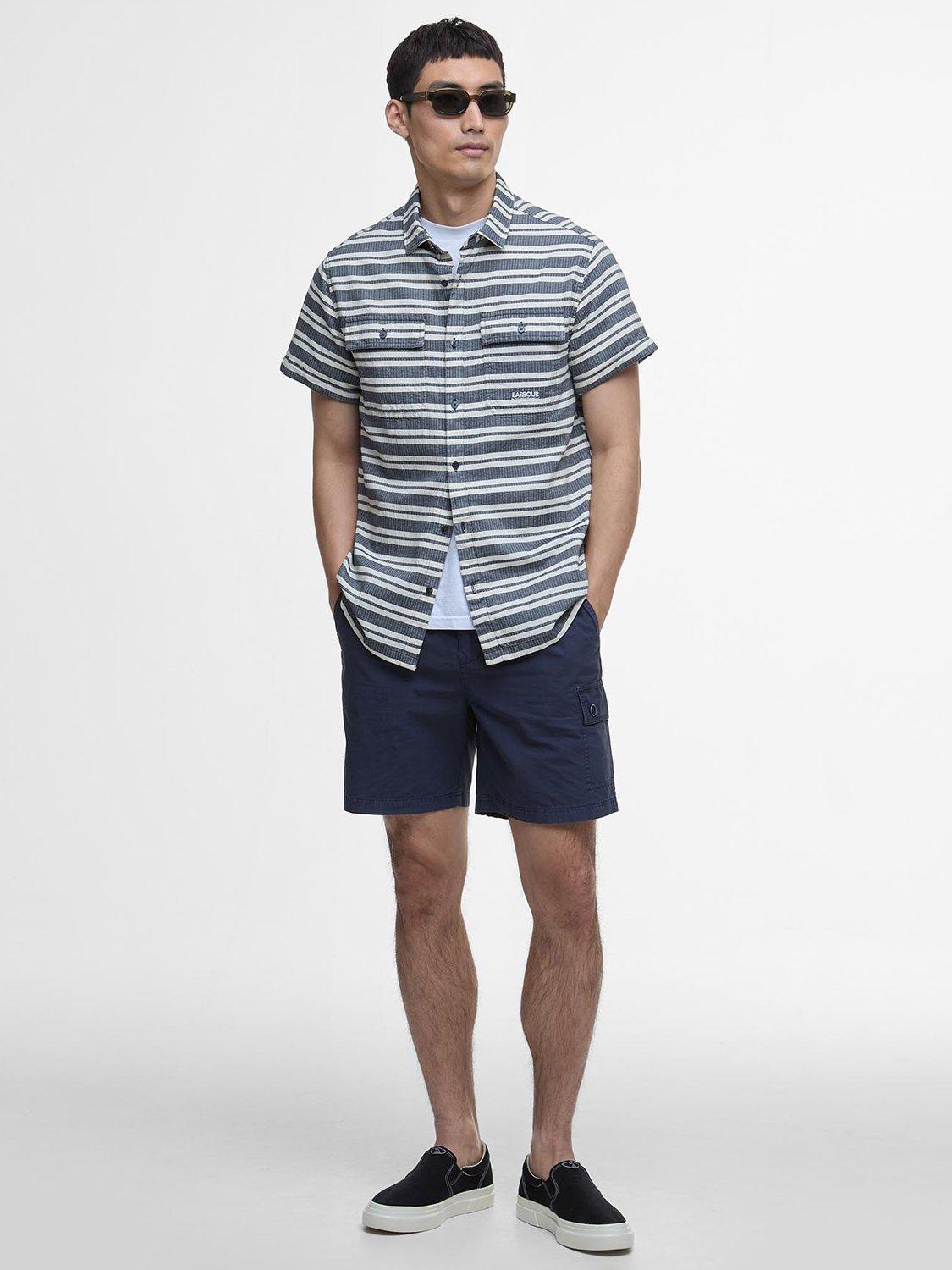 Product image 3 of 6, which shows Barbour International Joshua Striped Short-Sleeved Shirt, Navy/Multi, S