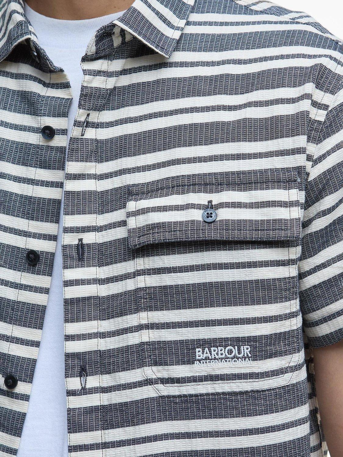 Product image 6 of 6, which shows Barbour International Joshua Striped Short-Sleeved Shirt, Navy/Multi, S
