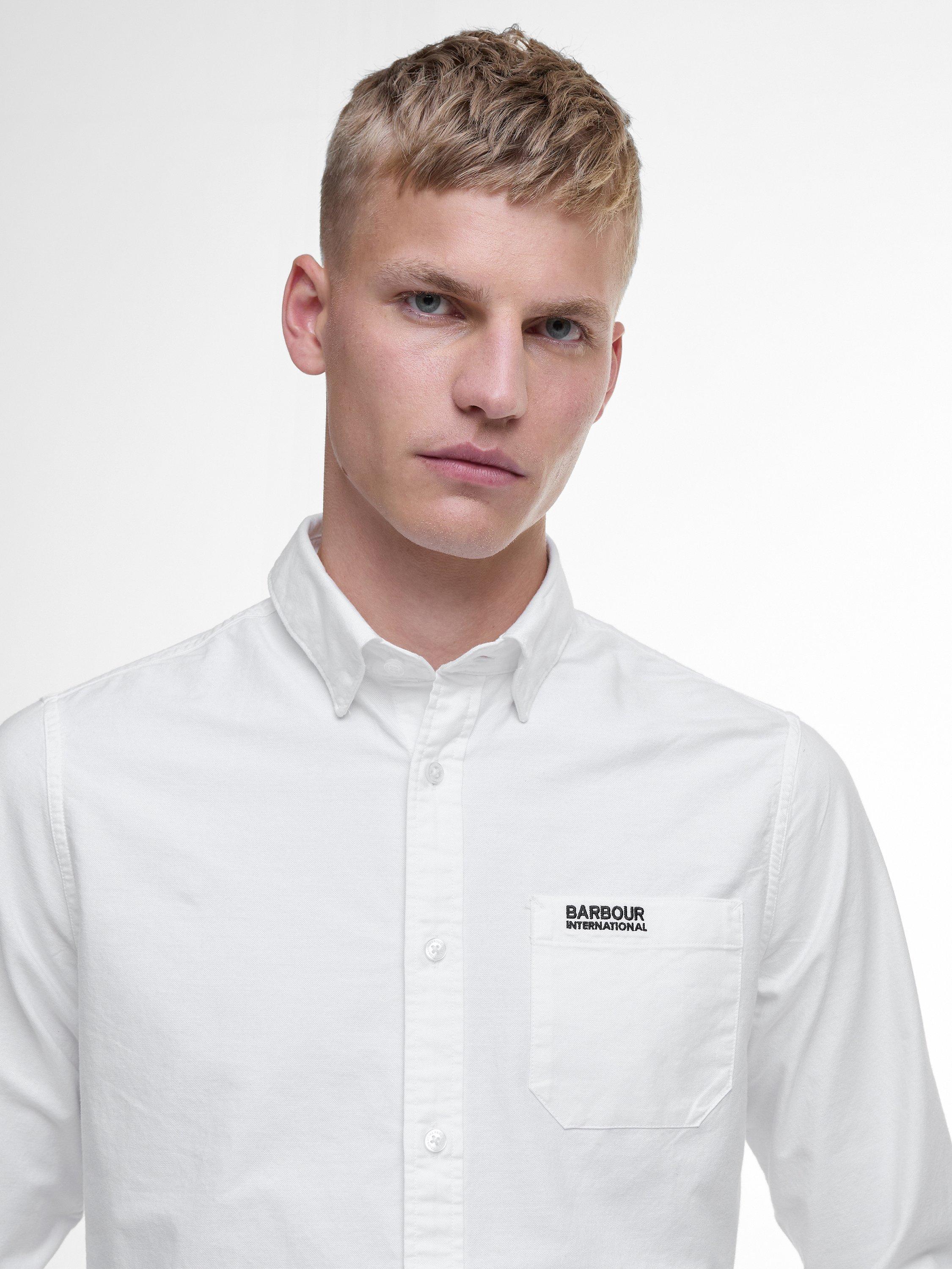 Product image 5 of 11, which shows Barbour International Kinetic Cotton Regular Fit Shirt, White, 5XL