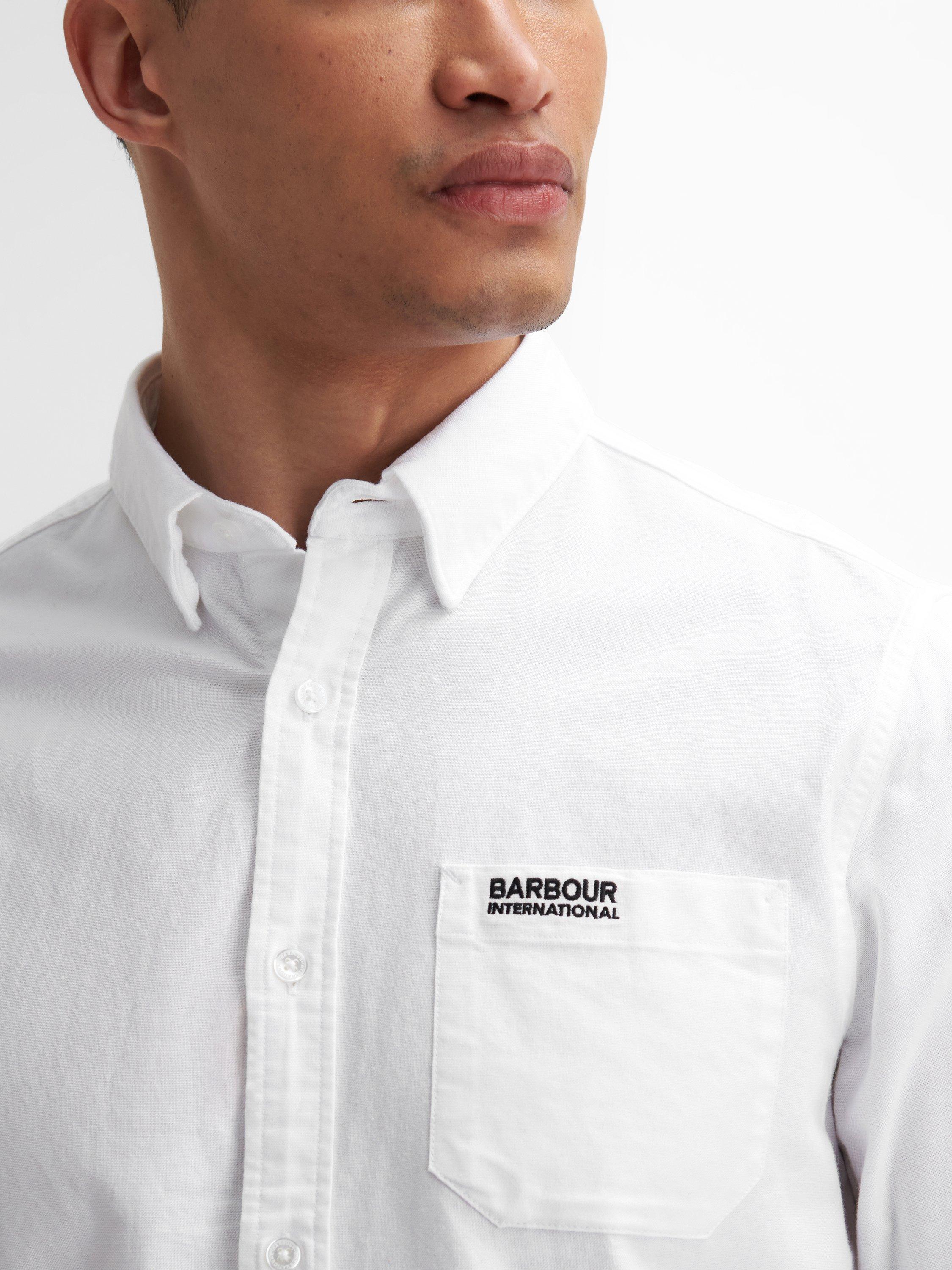 Product image 9 of 11, which shows Barbour International Kinetic Cotton Regular Fit Shirt, White, 5XL