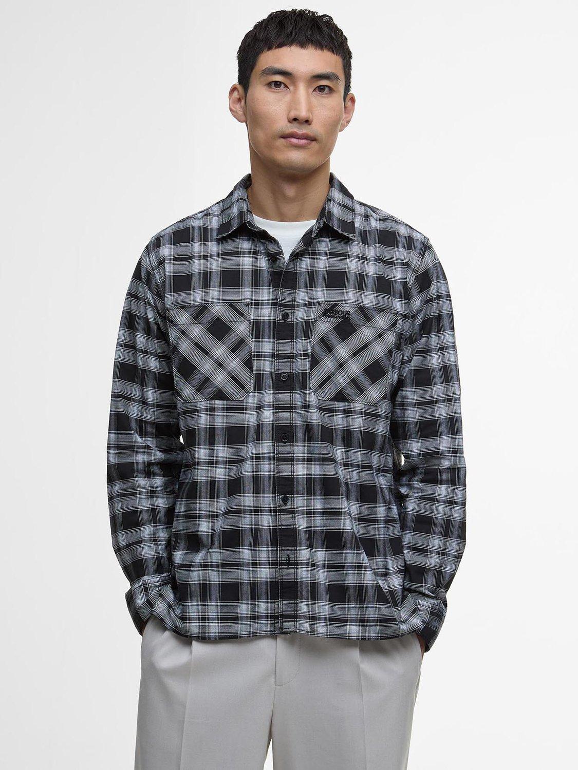 Product image 1 of 7, which shows Barbour International Dexter Checked Shirt, Black, L