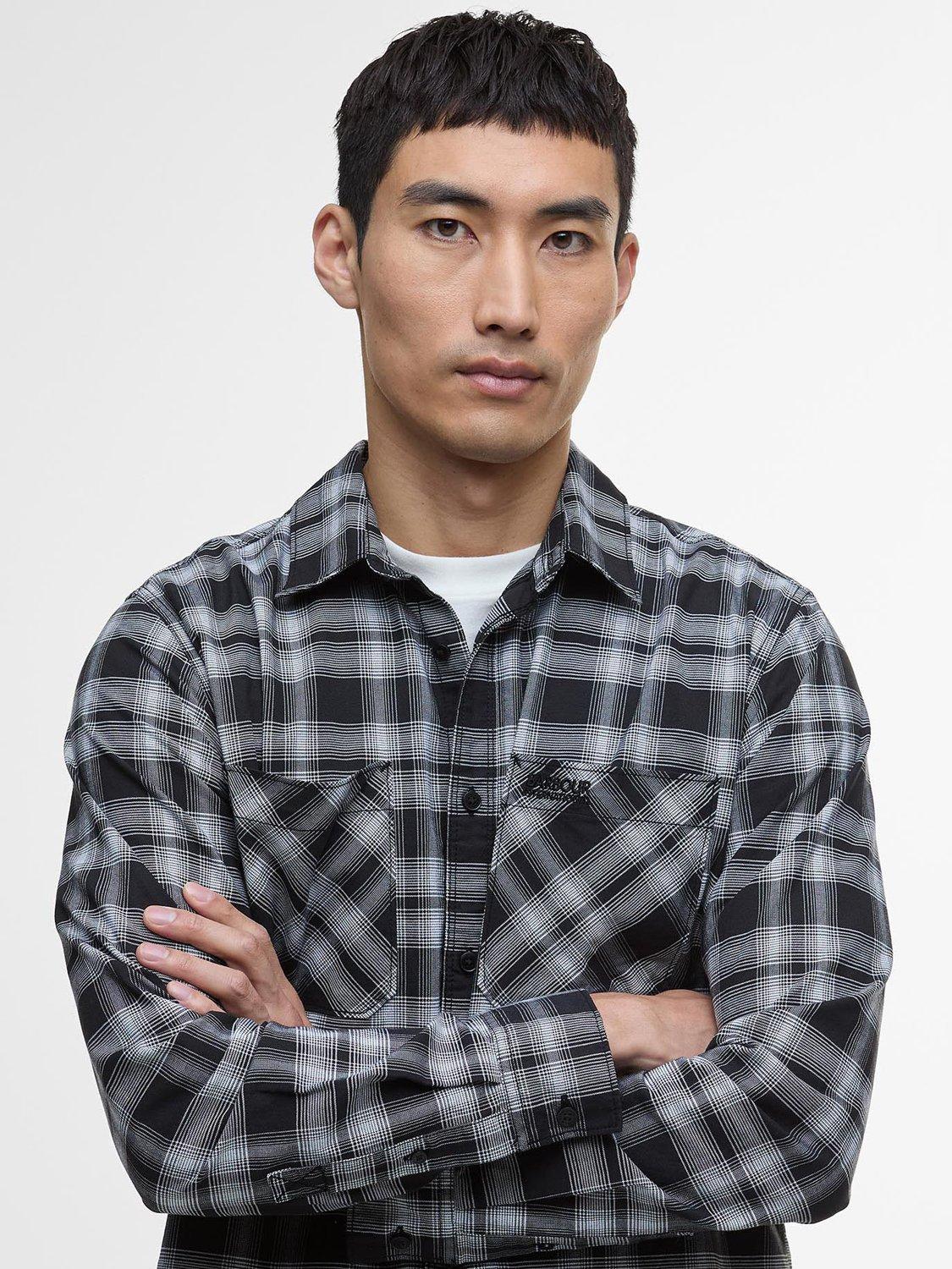 Product image 5 of 7, which shows Barbour International Dexter Checked Shirt, Black, L