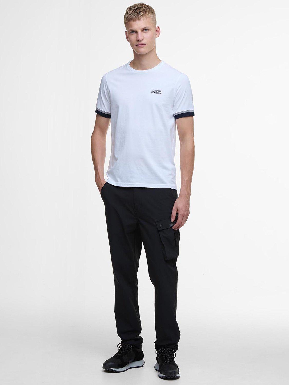 Product image 3 of 6, which shows Barbour International Deep Cuff Evan Tipped T-Shirt, White, L